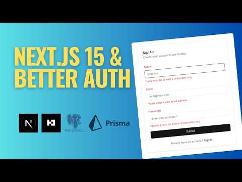 Next.js Credentials Auth Made Easy with Better Auth