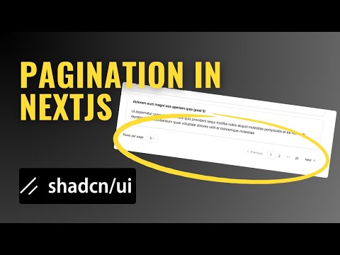 How to Create Pagination in Next.js with Shadcn UI